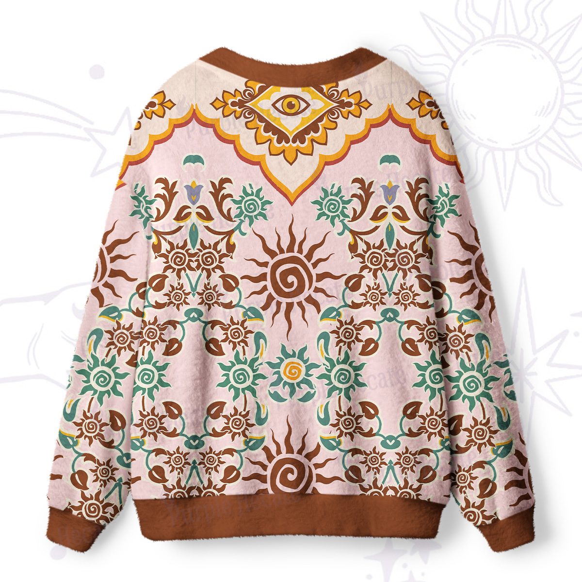Purplehecate Solar Whispers Witch Ugly Cardigan Sweaters