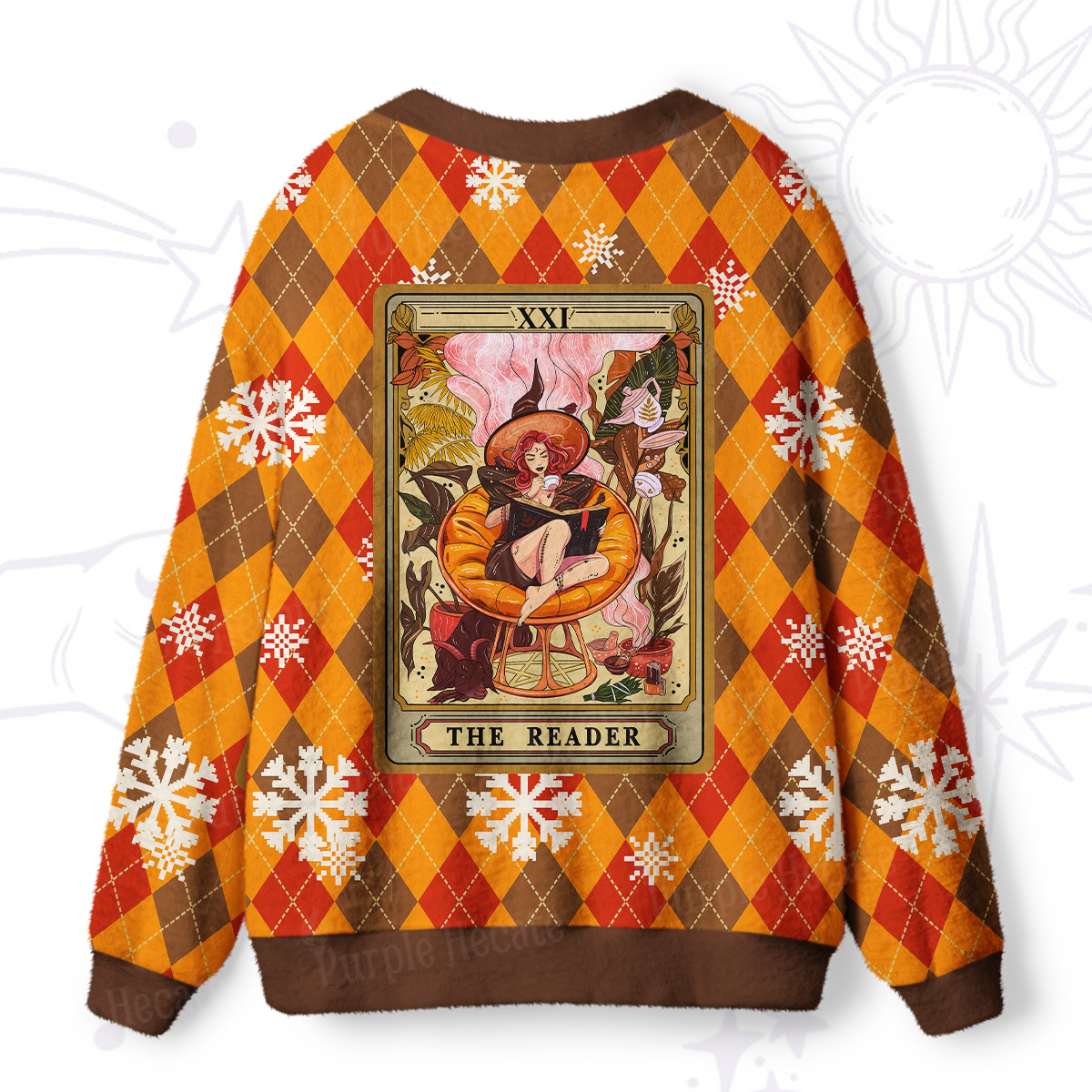 Purplehecate The Reader Tarot Card Ugly Cardigan Sweaters