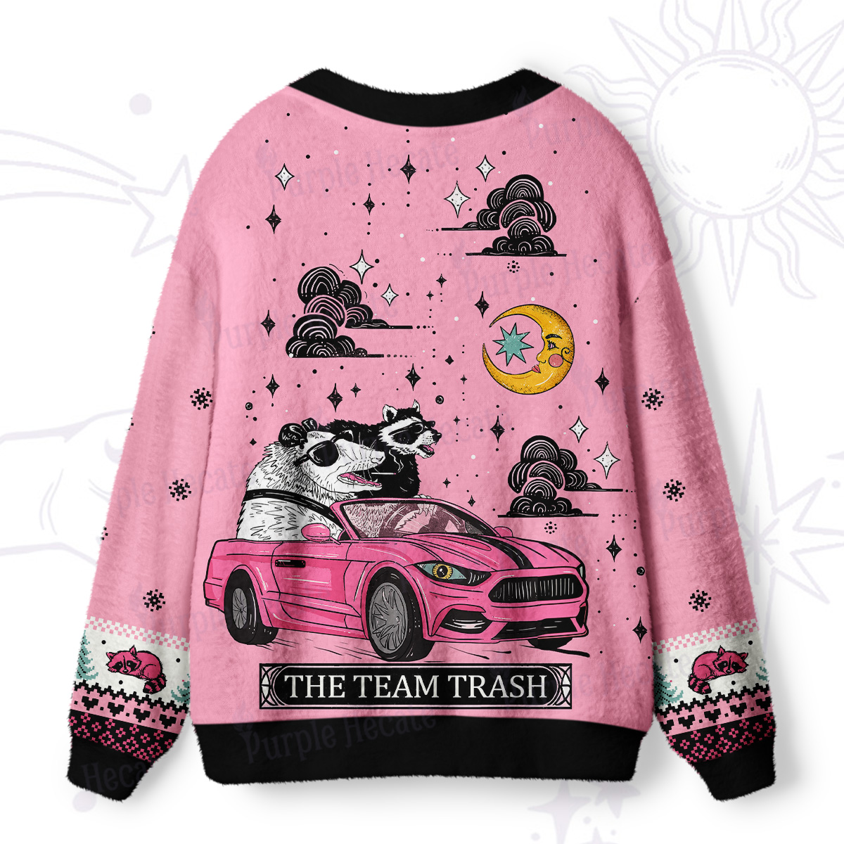 Purplehecate Moonlight Trash Team Ugly Cardigan Sweaters