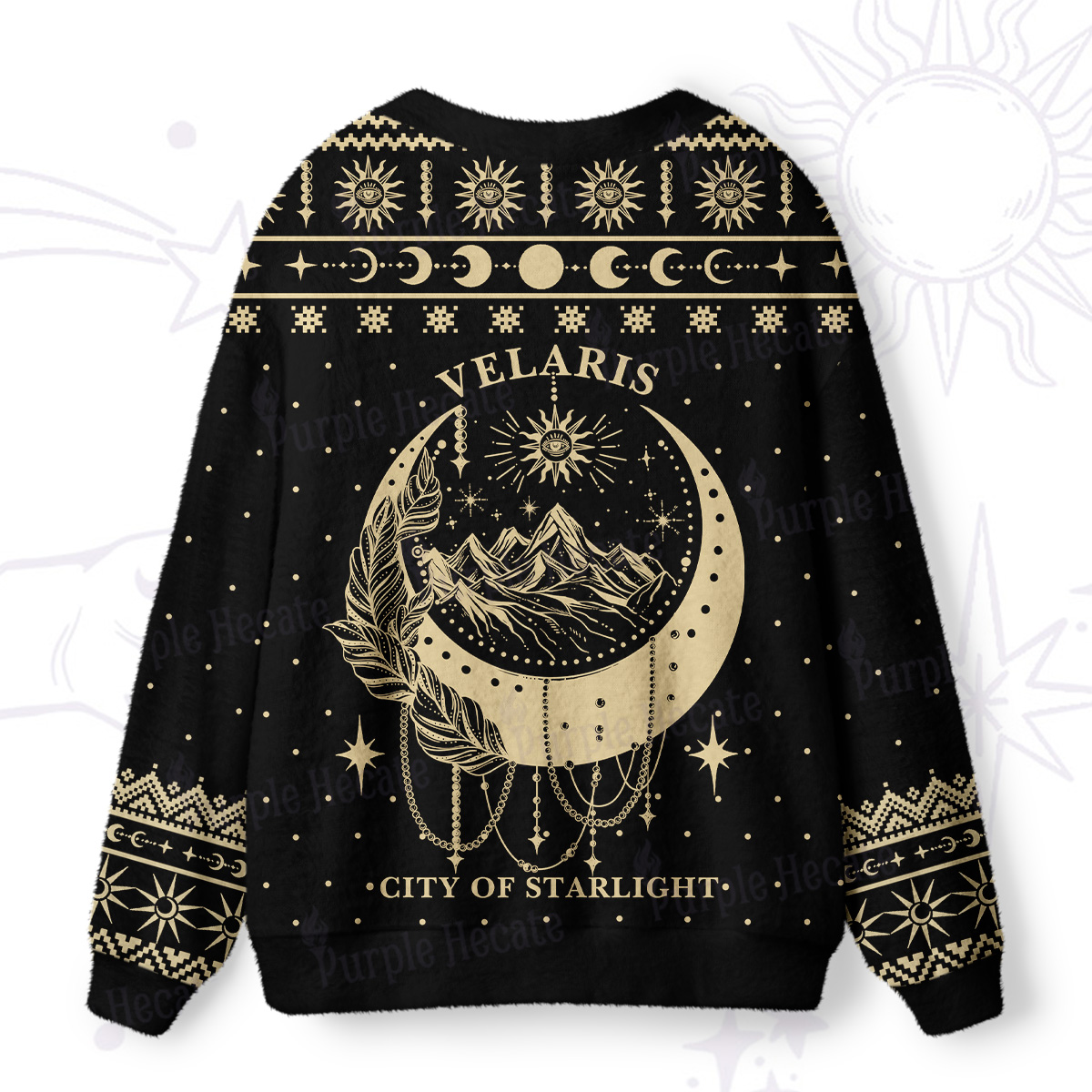 Purplehecate Moonlit Peaks of Starlight Ugly Cardigan Sweaters