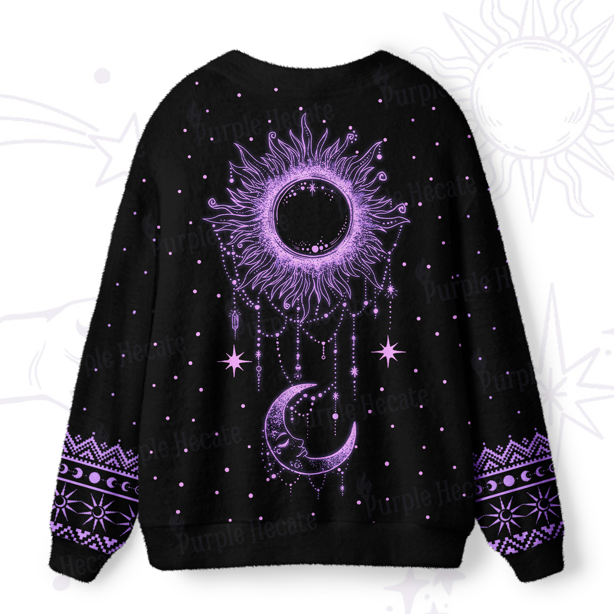 Purplehecate Radiance Of Sun And Moon Ugly Cardigan Sweaters
