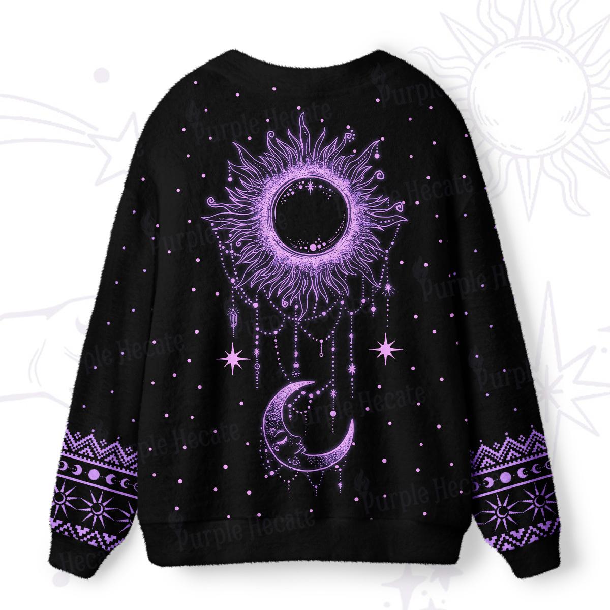 Purplehecate Radiance Of Sun And Moon Ugly Cardigan Sweaters