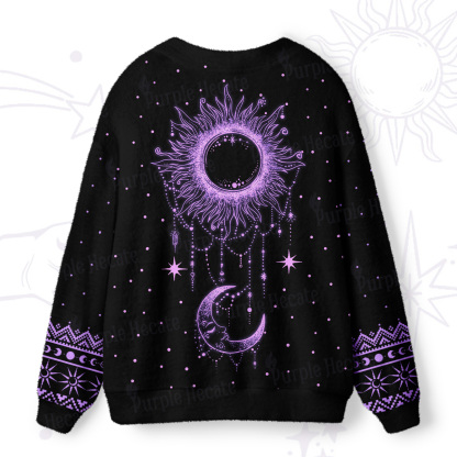 Purplehecate Radiance Of Sun And Moon Ugly Cardigan Sweaters