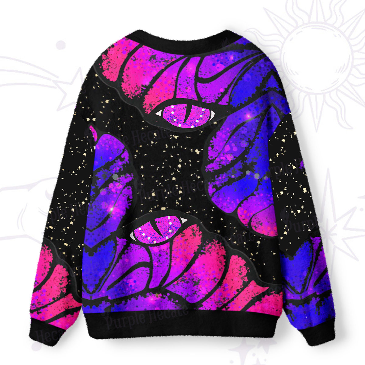 Purplehecate Starry-Eyed Butterfly Ugly Cardigan Sweaters