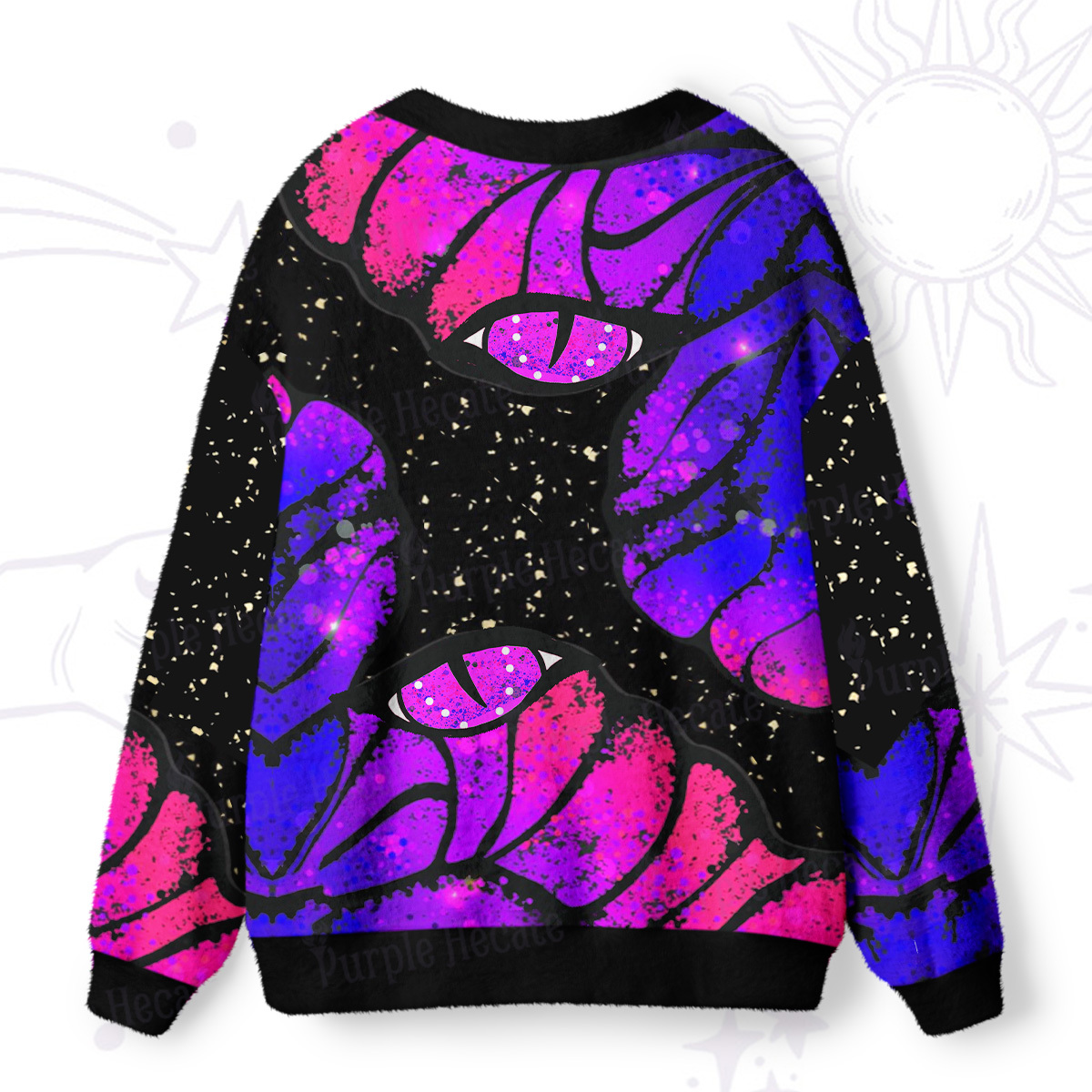 Purplehecate Starry-Eyed Butterfly Ugly Cardigan Sweaters