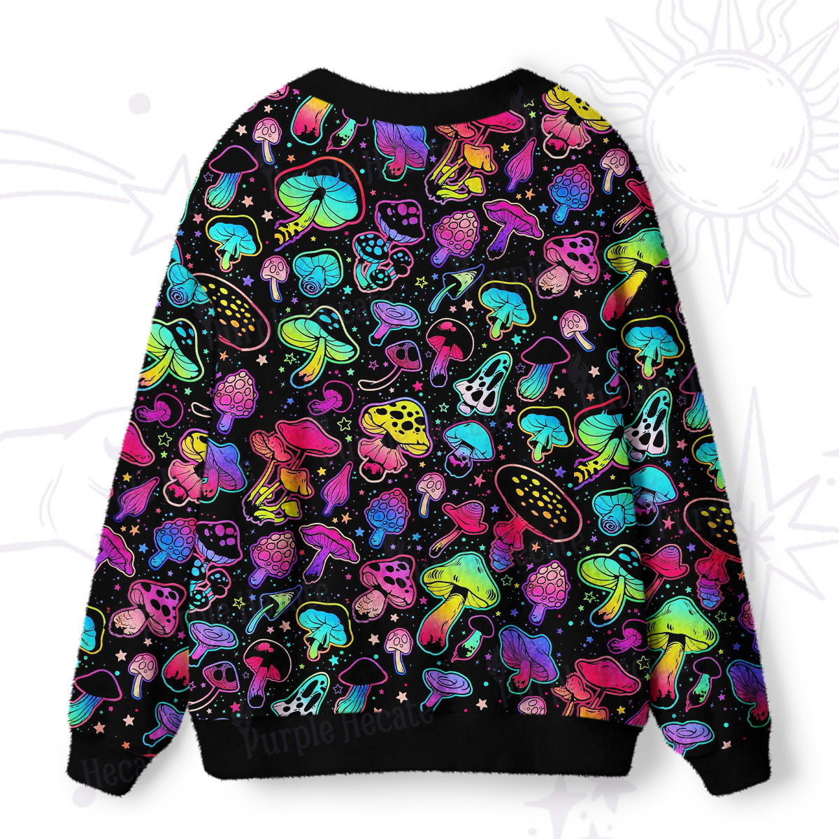 Purplehecate Psychedelic Mushroom Rave Ugly Cardigan Sweaters