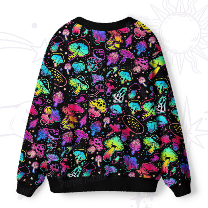 Purplehecate Psychedelic Mushroom Rave Ugly Cardigan Sweaters