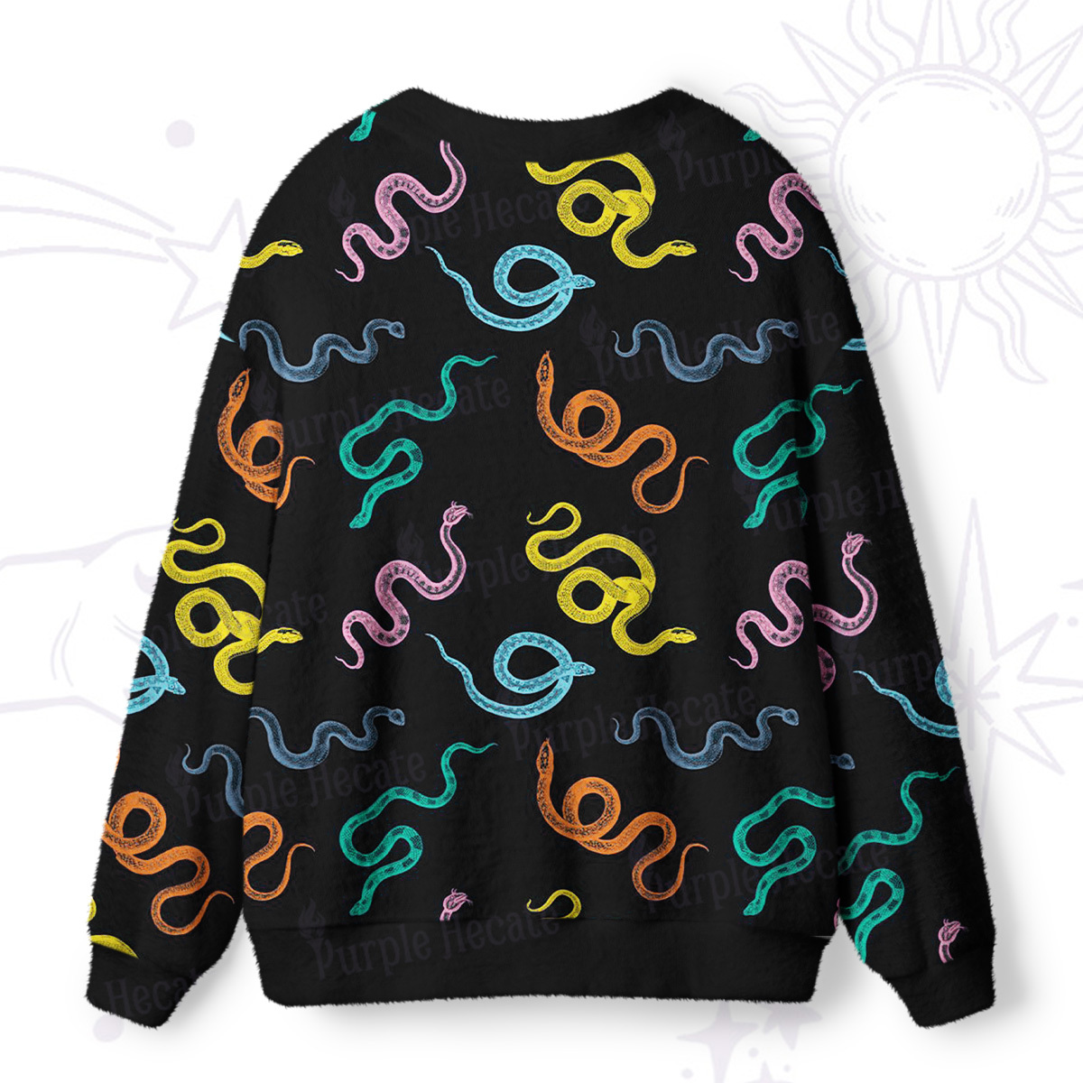 Purplehecate Colorful Trippy Snake Ugly Cardigan Sweaters