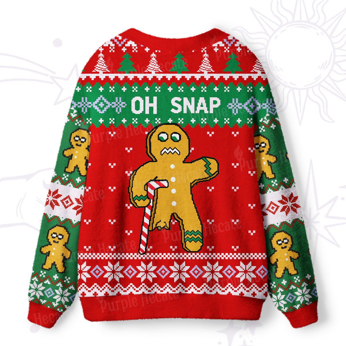 Purplehecate Oh Snap Christmas Ugly Cardigan Sweaters