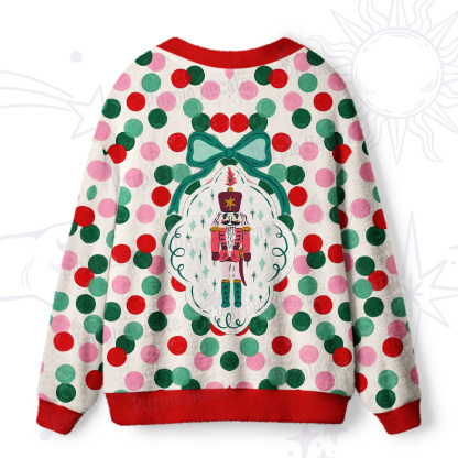 Purplehecate Candy Dot Nutcracker Christmas Ugly Cardigan Sweaters