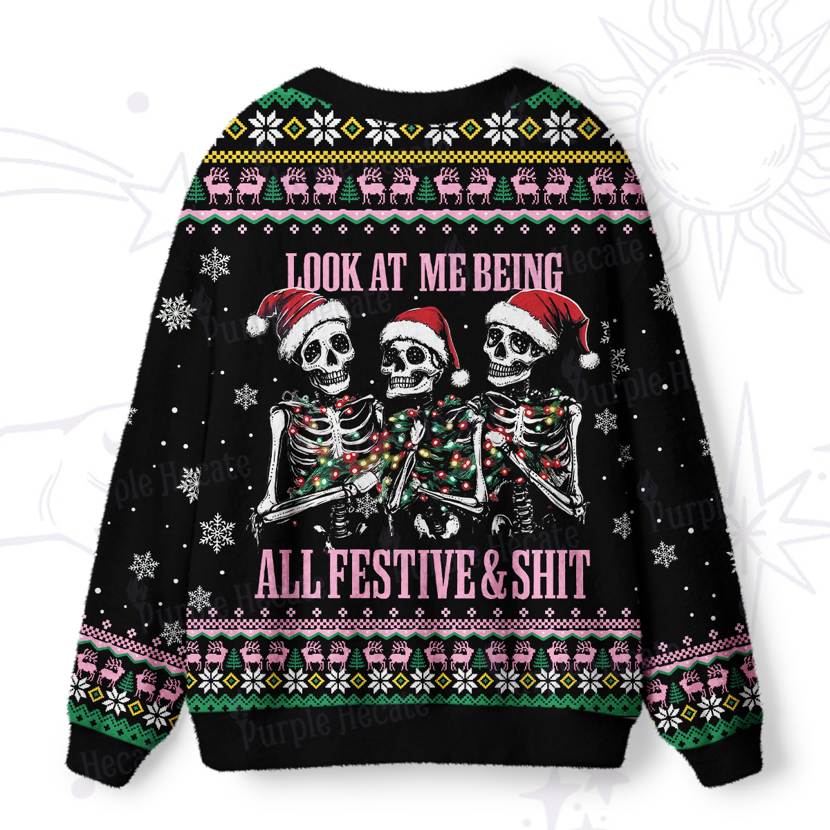 Purplehecate Look At Me Being All Festive And Shit Ugly Cardigan Sweaters