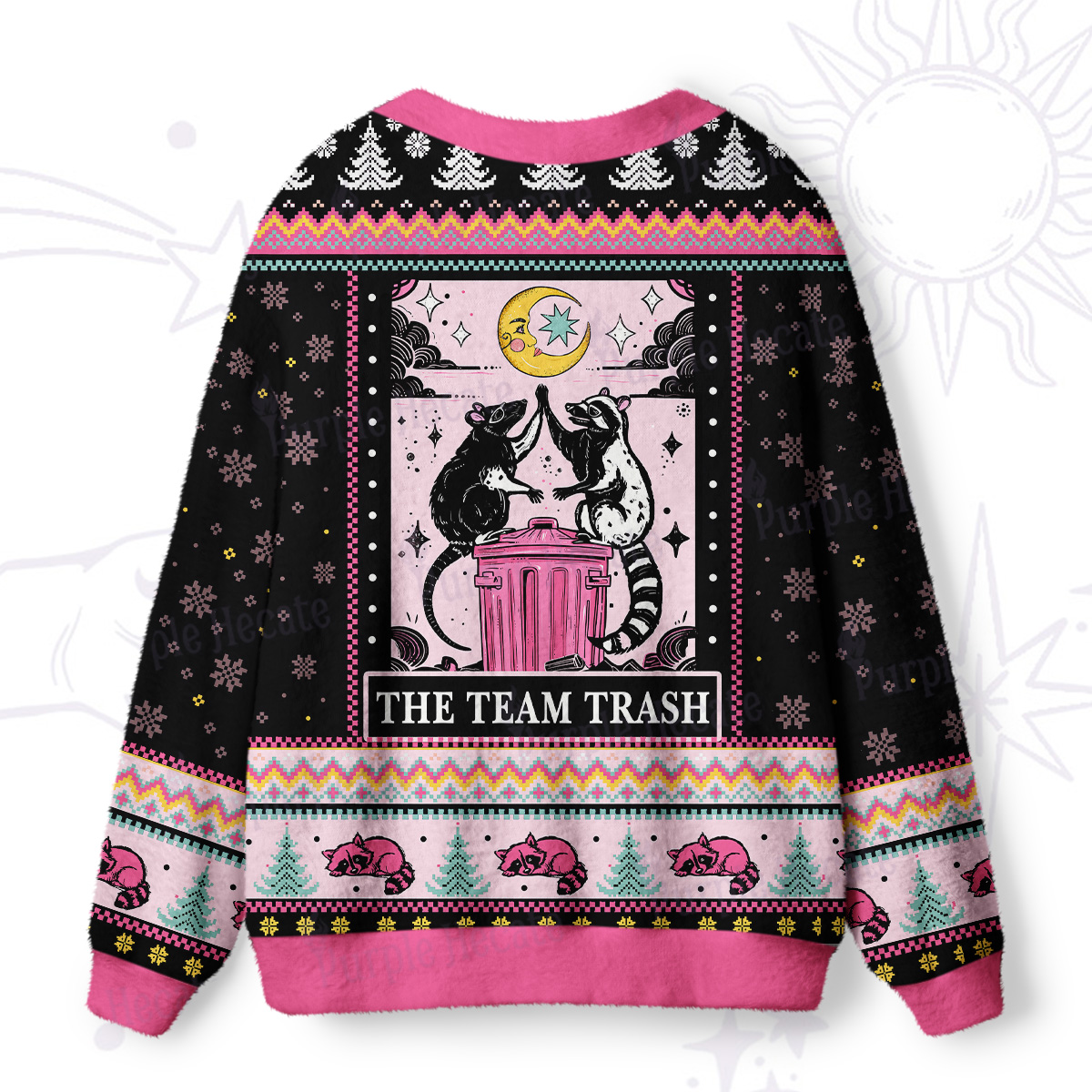 Purplehecate The Team Trash Opossum Tarot Ugly Cardigan Sweaters