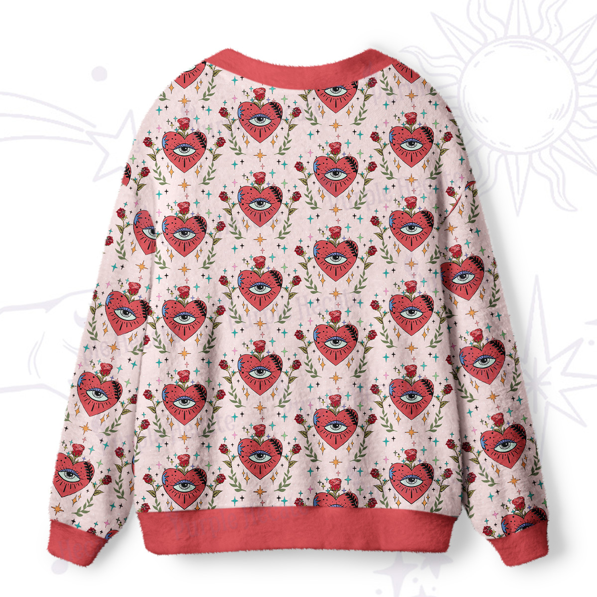 Purplehecate Sacred Heart Ugly Cardigan Sweaters