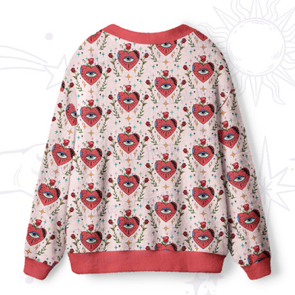 Purplehecate Sacred Heart Ugly Cardigan Sweaters