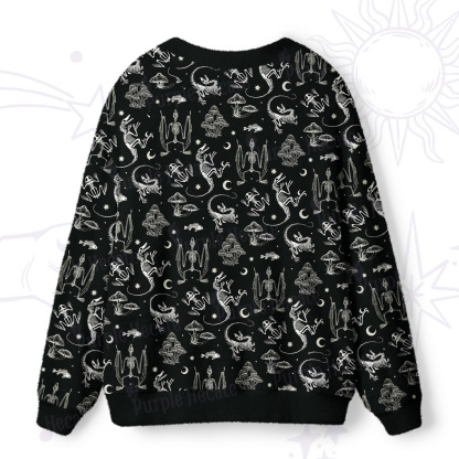 Purplehecate Prehistoric Fantasy Ugly Cardigan Sweaters