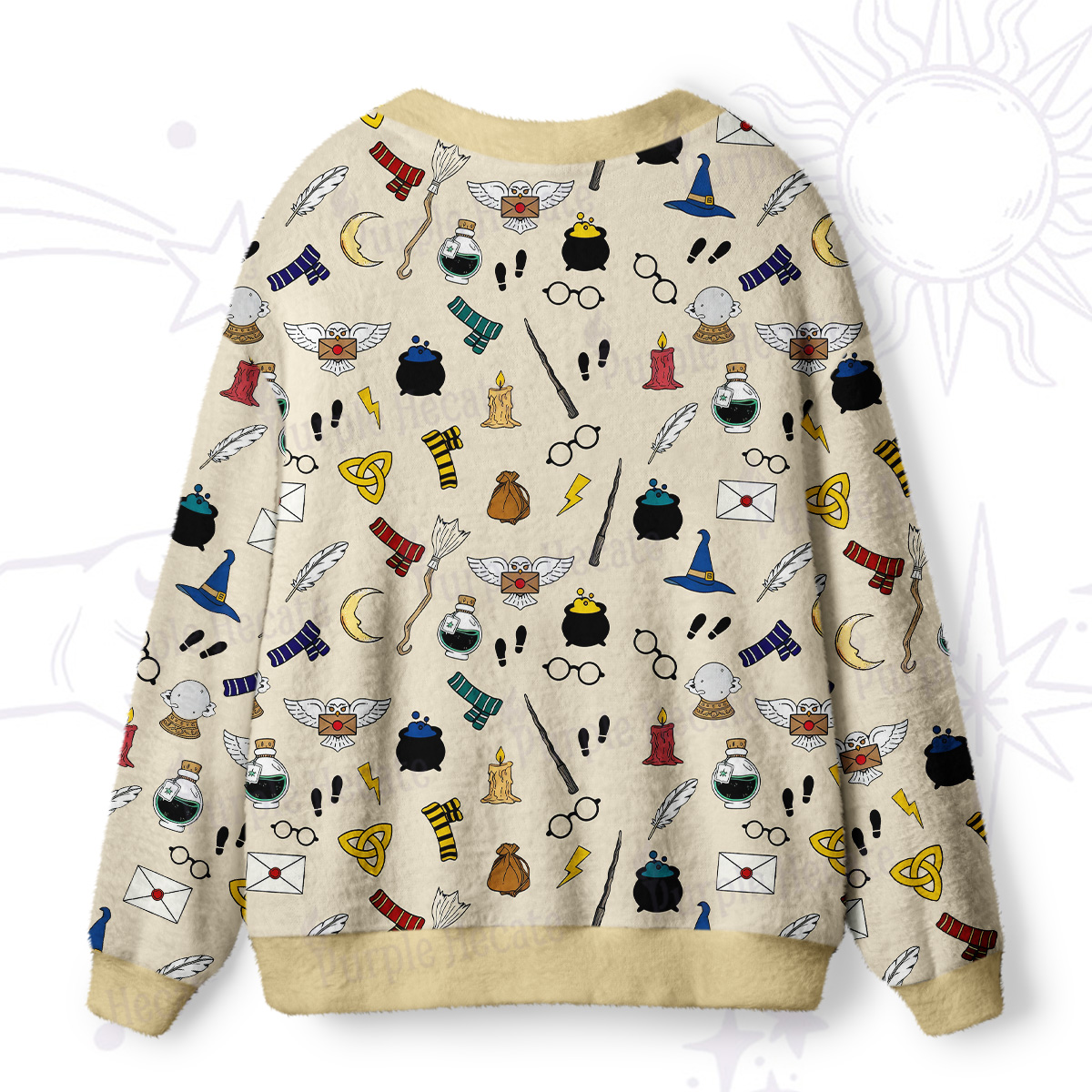 Purplehecate Wizard School Magic Ugly Cardigan Sweaters