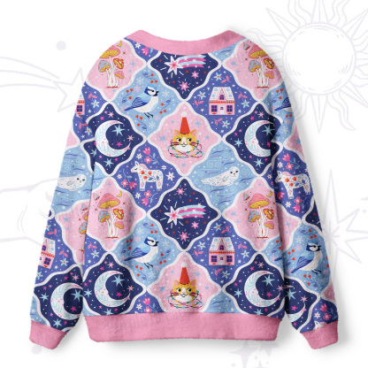 Purplehecate Dreamy Moonlight Fairy Tale Ugly Cardigan Sweaters