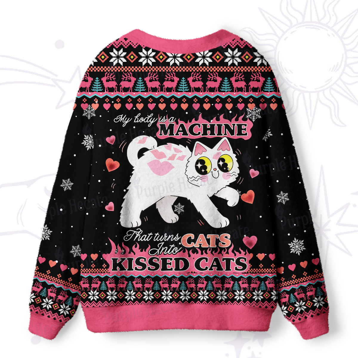 Purplehecate I Turn Cats Into Kissed Cats Ugly Cardigan Sweaters