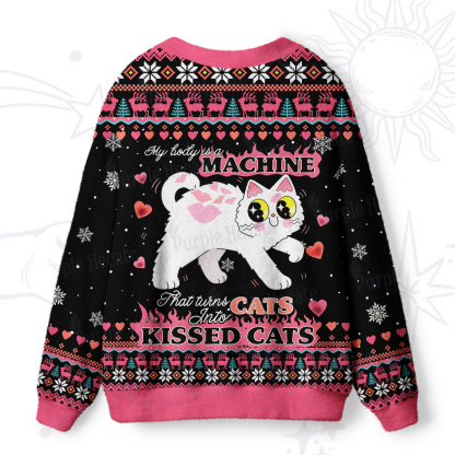 Purplehecate I Turn Cats Into Kissed Cats Ugly Cardigan Sweaters