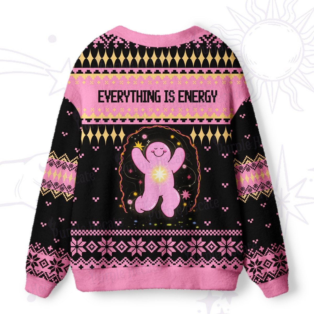 Purplehecate Everything Is Energy Ugly Cardigan Sweaters