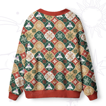 Purplehecate Retro Mothman Snowflake Ugly Cardigan Sweaters