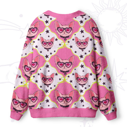 Purplehecate Slightly Wicked Cat Ugly Cardigan Sweaters