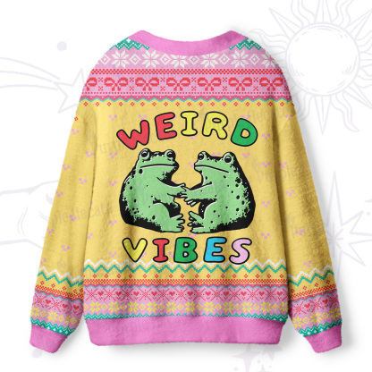 Purplehecate Weird Frog Vibes Ugly Cardigan Sweaters