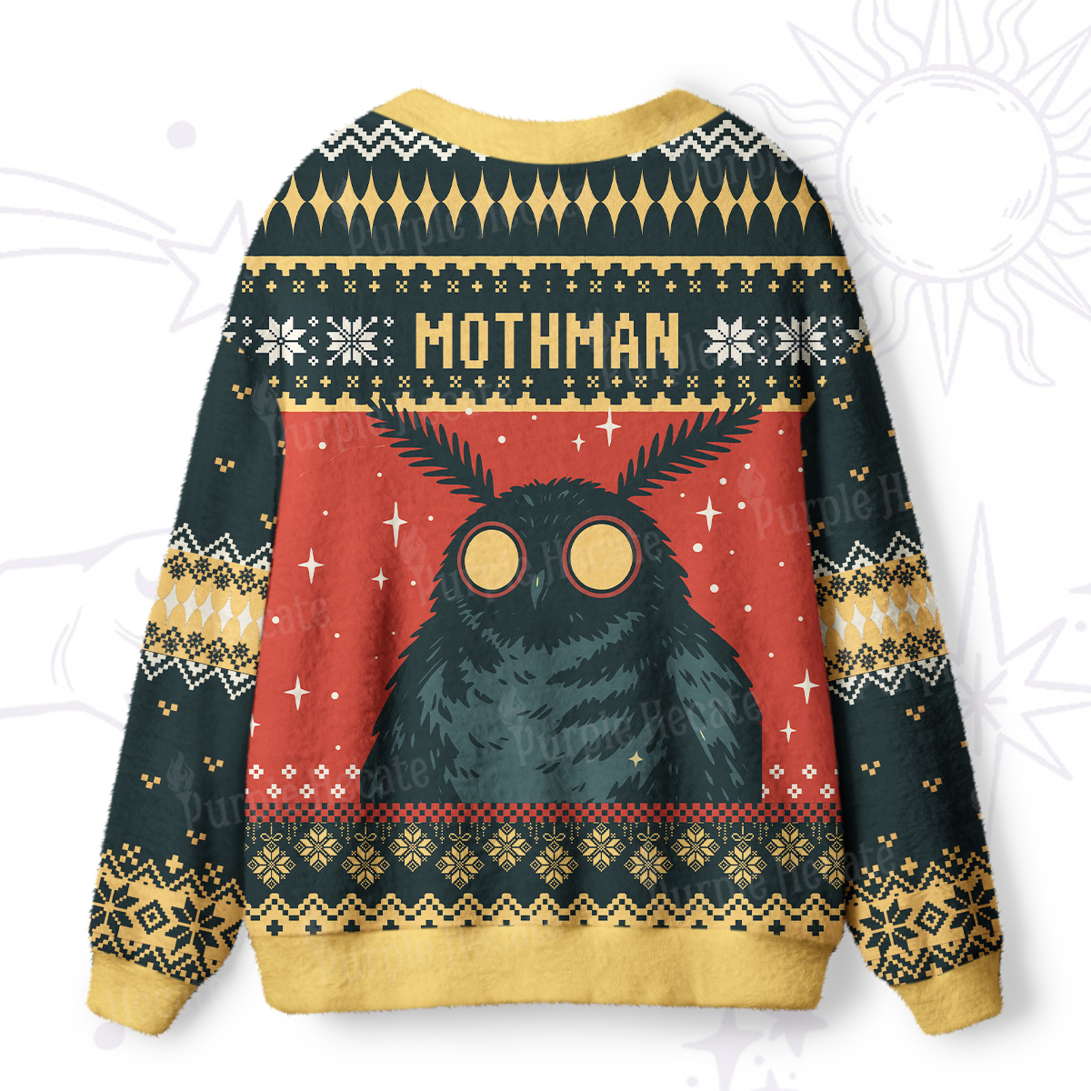 Purplehecate Mothman Eating Soup Ugly Cardigan Sweaters
