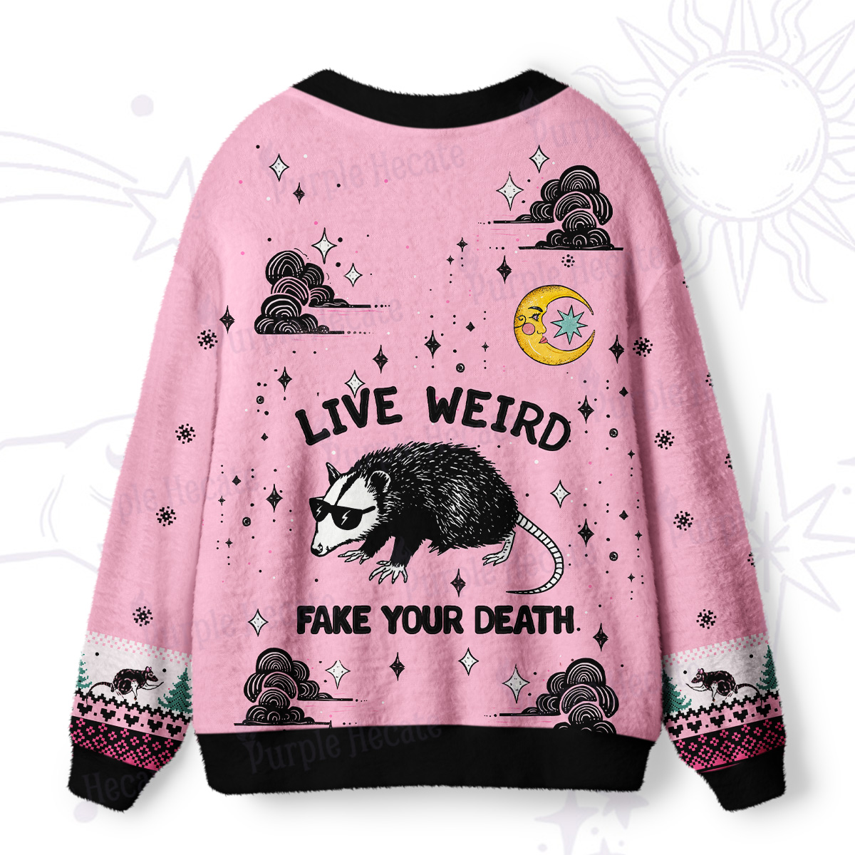 Purplehecate Live Weird Fake Your Death Ugly Cardigan Sweaters
