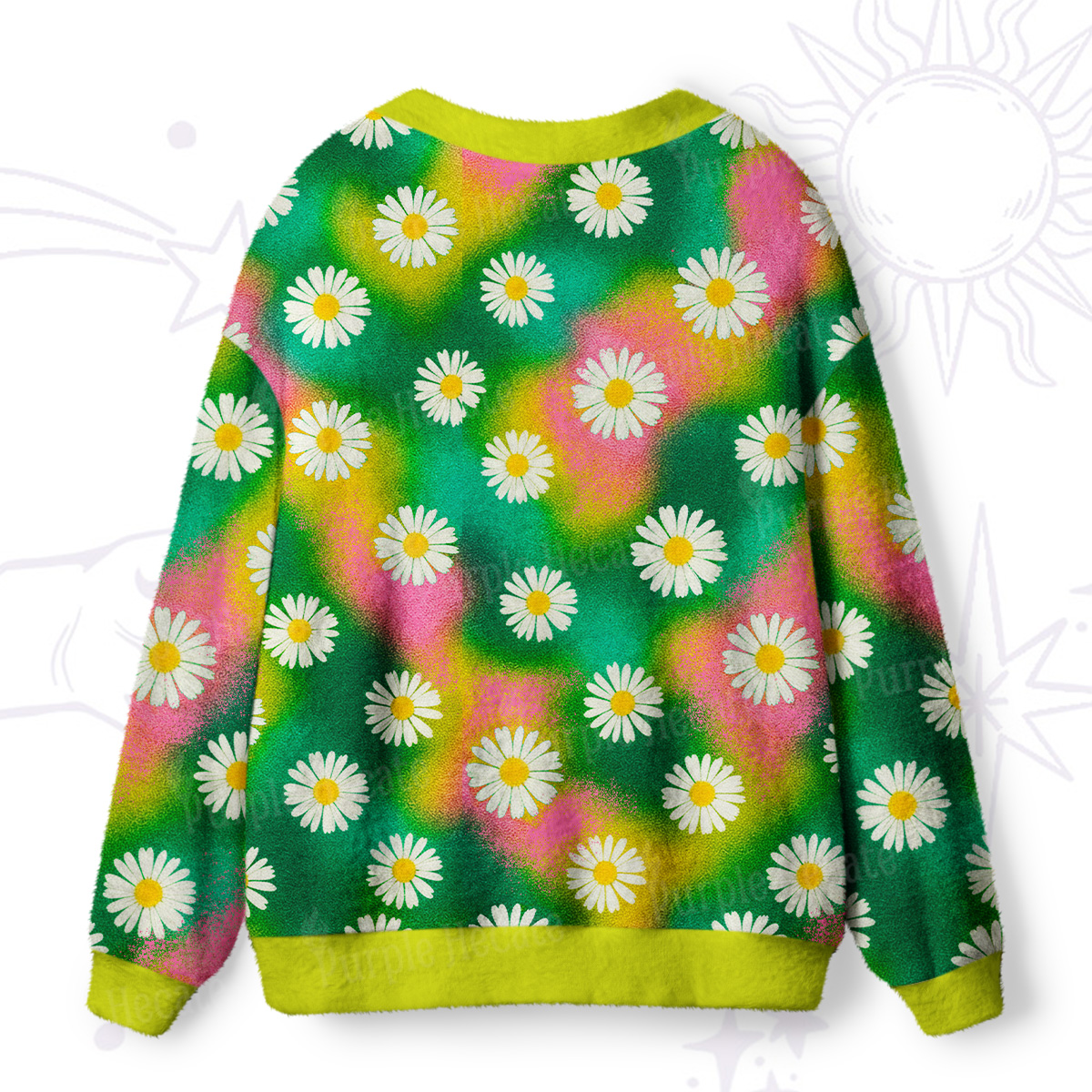 Purplehecate Enchanted Daisy Spring Romance Ugly Cardigan Sweaters