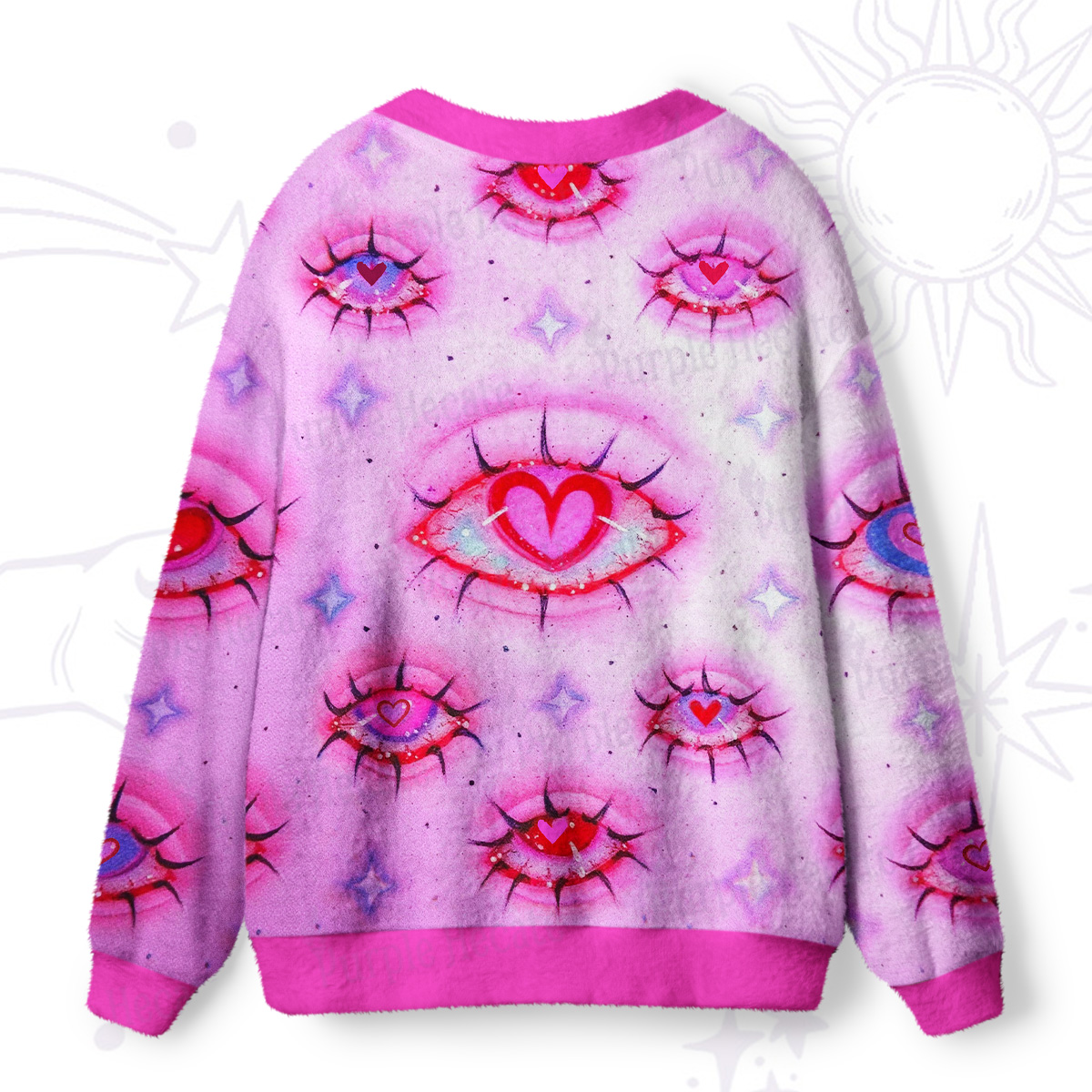 Purplehecate Mystic Love-Eye Ugly Cardigan Sweaters