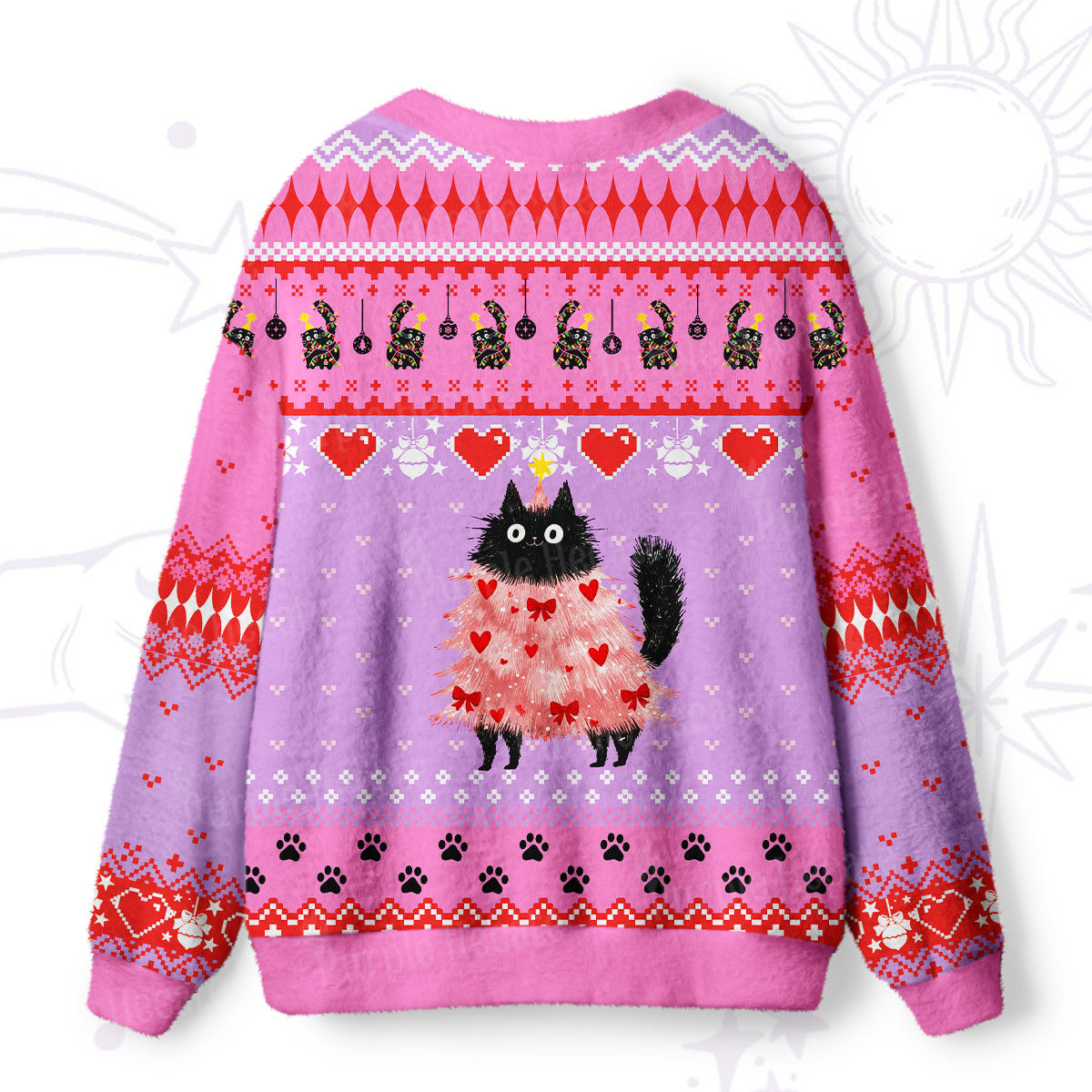 Purplehecate Funny Black Cat in Tree Ugly Cardigan Sweaters