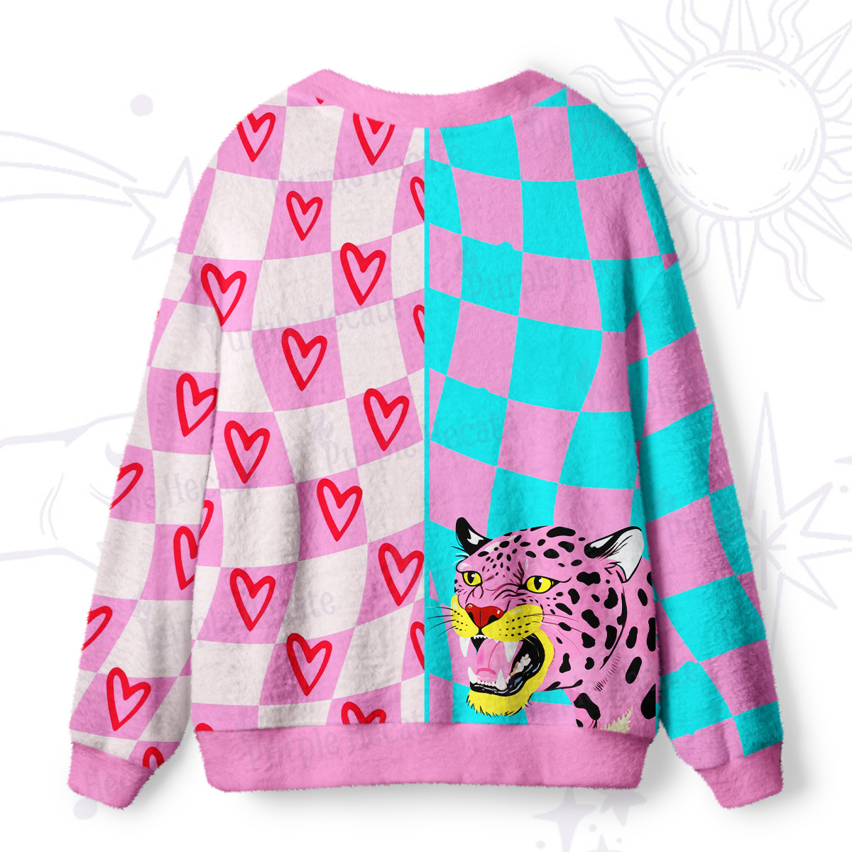 Purplehecate Savage Leopard Evil Eye Ugly Cardigan Sweaters