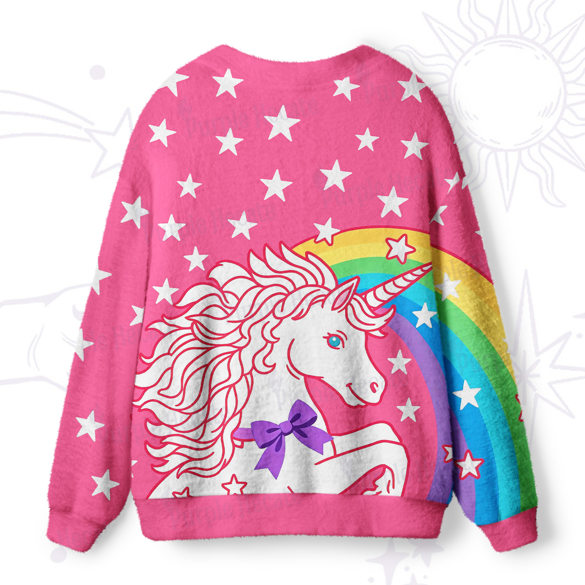 Purplehecate Mystic Horned Horse Ugly Cardigan Sweaters