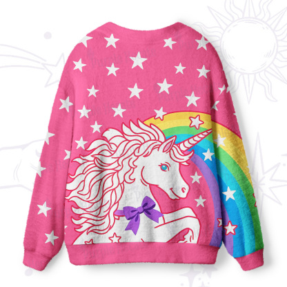 Purplehecate Mystic Horned Horse Ugly Cardigan Sweaters