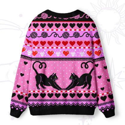 Purplehecate Sweet Black Cat Ugly Cardigan Sweaters