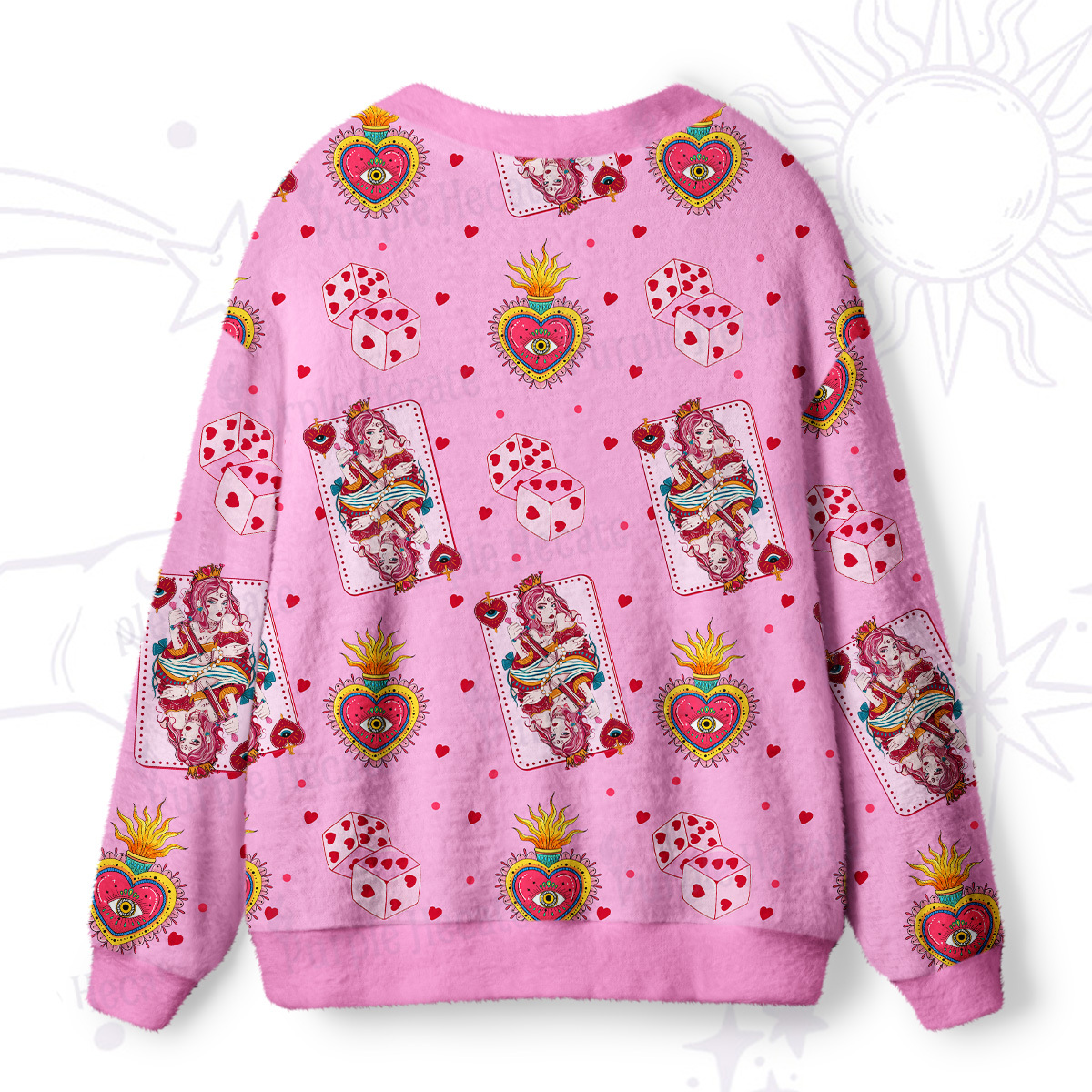Purplehecate Queen of Hearts Ugly Cardigan Sweaters
