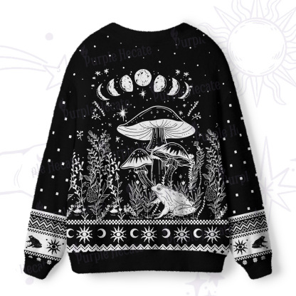 Purplehecate Celestial Frog Mushrooms Ugly Cardigan Sweaters