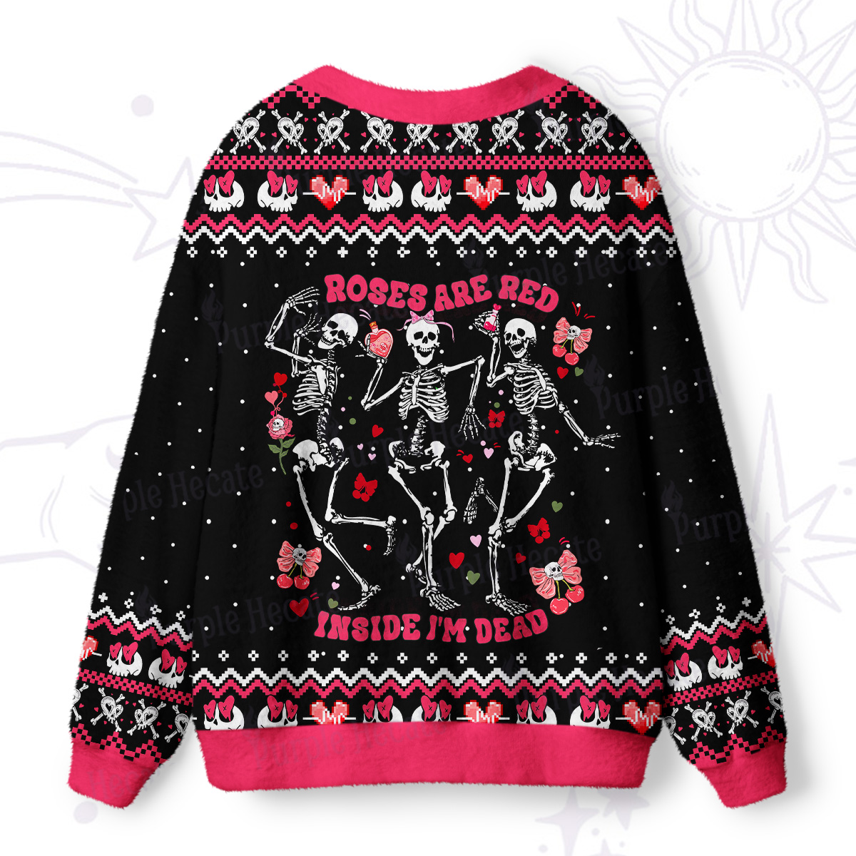 Purplehecate Roses Are Red Inside I'm Dead Ugly Cardigan Sweaters