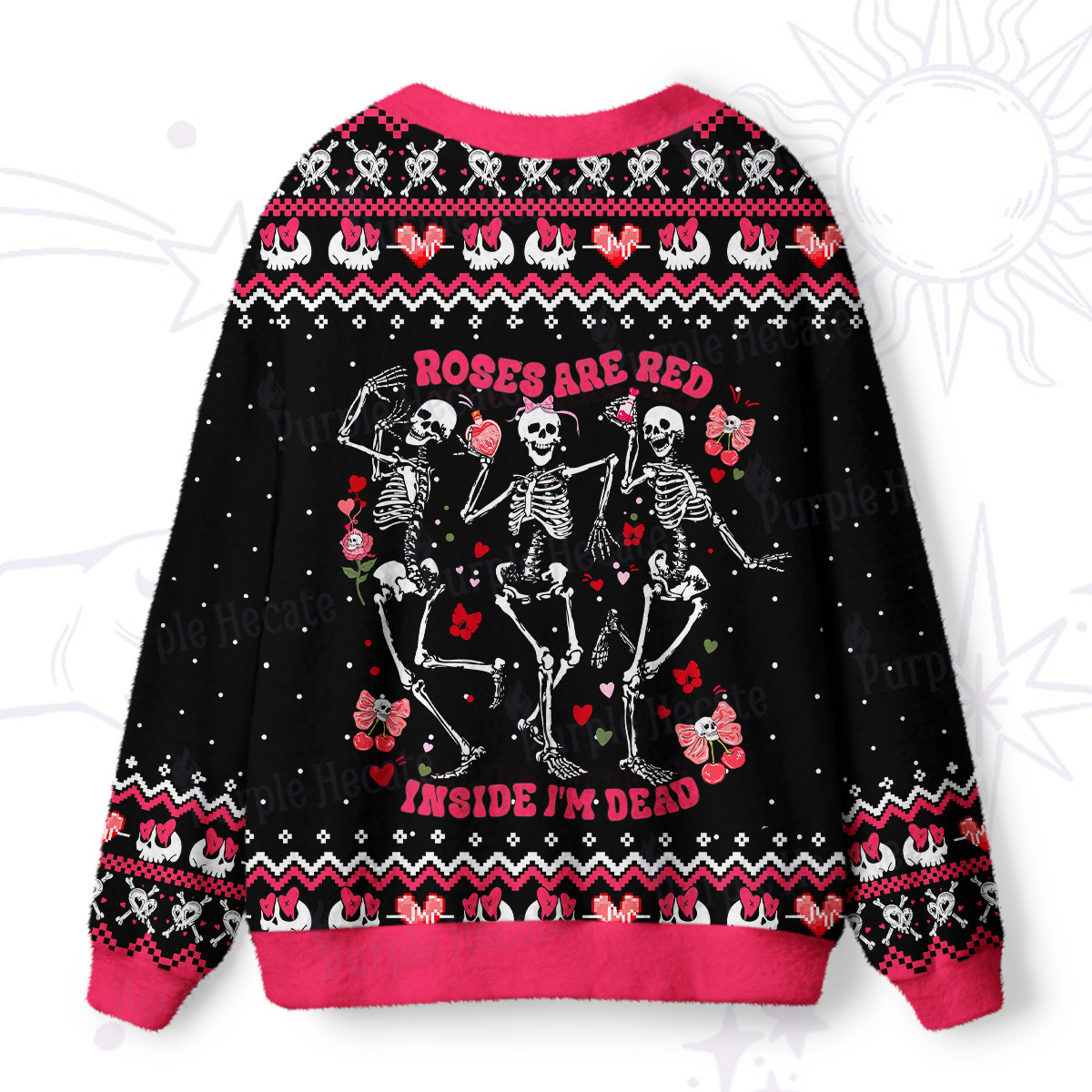 Purplehecate Roses Are Red Inside I'm Dead Ugly Cardigan Sweaters