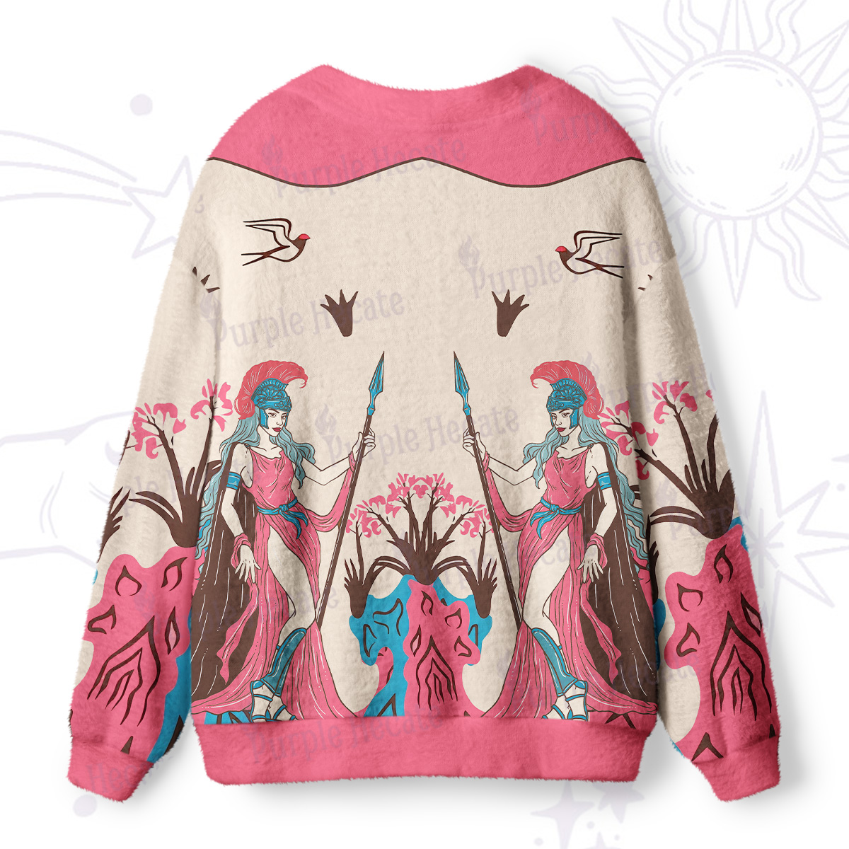 Purplehecate Athena Wisdom Goddess Ugly Cardigan Sweaters