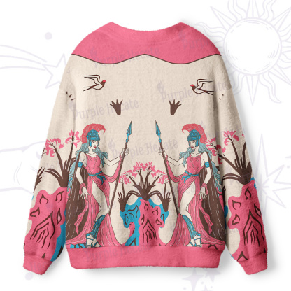 Purplehecate Athena Wisdom Goddess Ugly Cardigan Sweaters