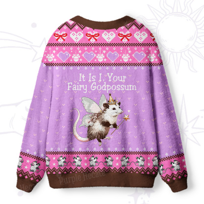 Purplehecate It Is I Your Fairy Godpossum Ugly Cardigan Sweaters