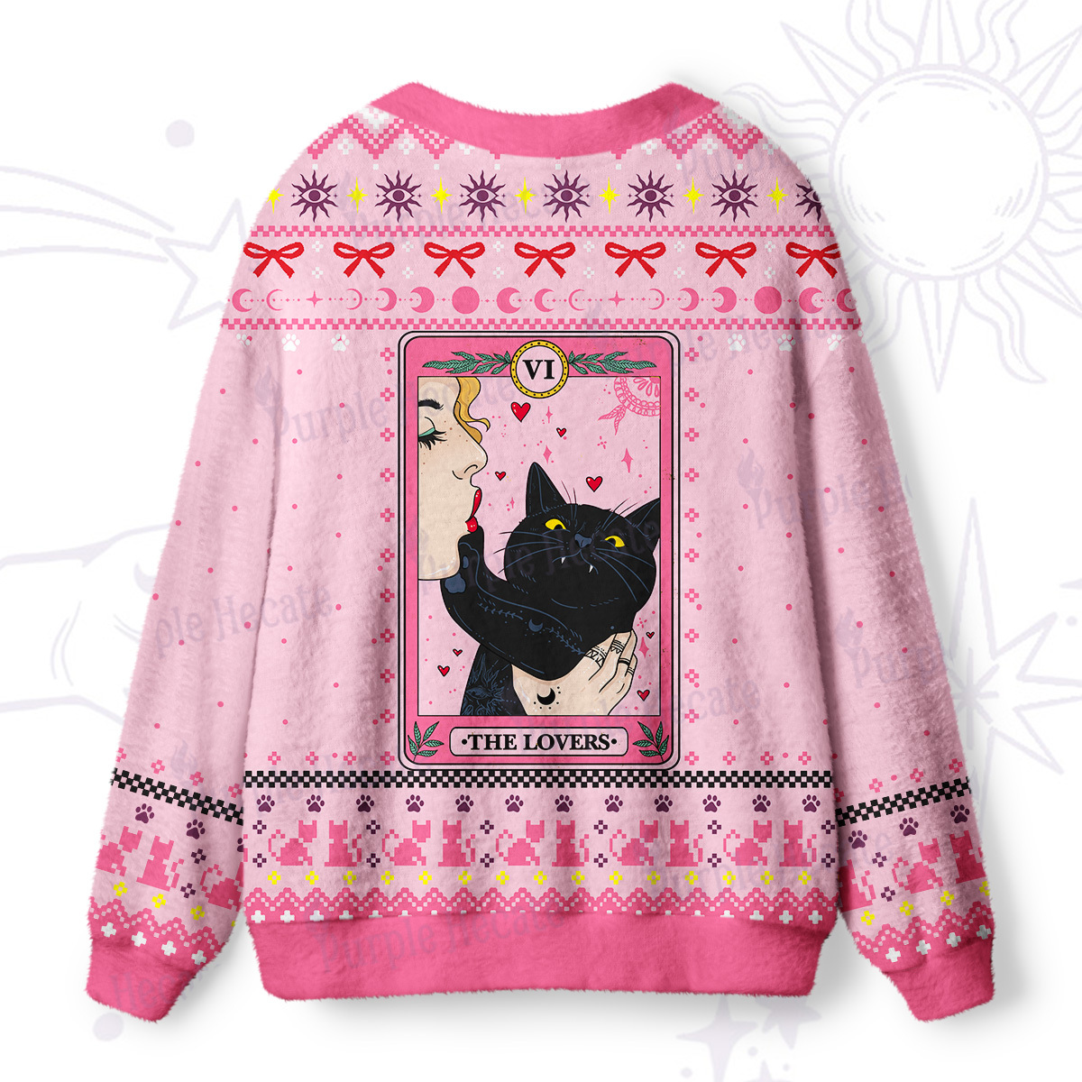 Purplehecate The Lovers Cat  Ugly Cardigan Sweaters