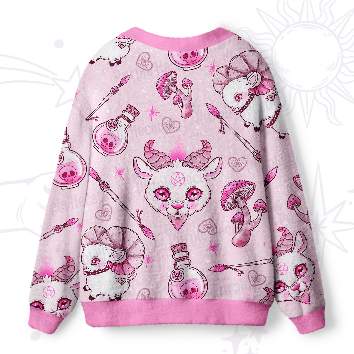 Purplehecate Pastel Occult Goat Ugly Cardigan Sweaters