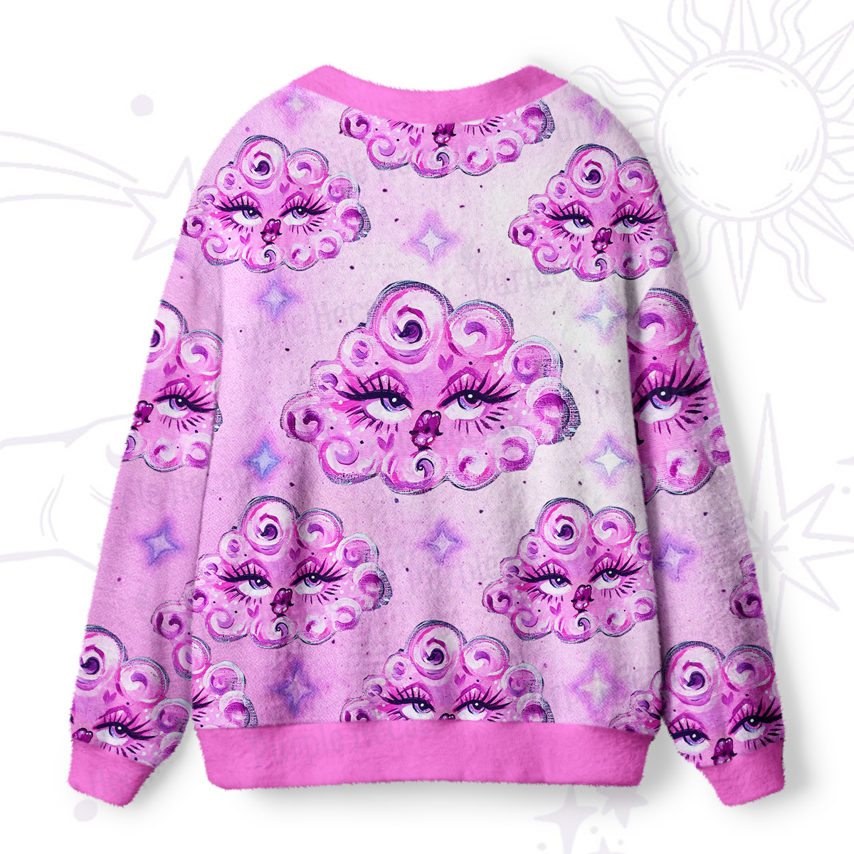 Purplehecate Dreamy  Cloud Eyes Ugly Cardigan Sweaters