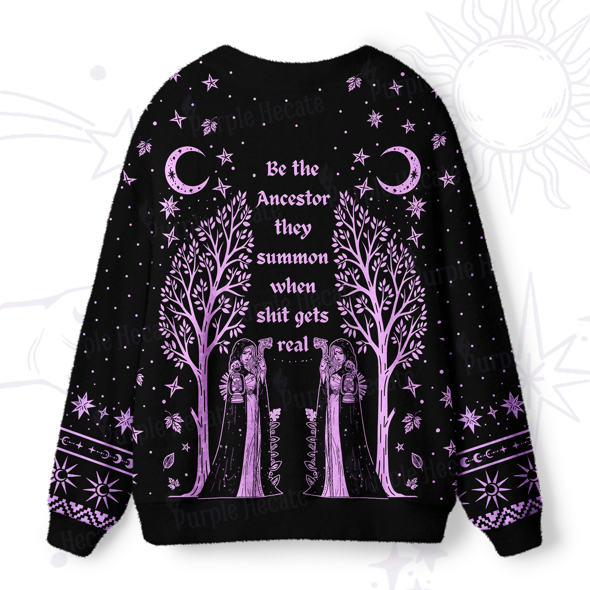 Purplehecate Be The Ancestor They Summon When Shit Gets Real Ugly Cardigan Sweaters