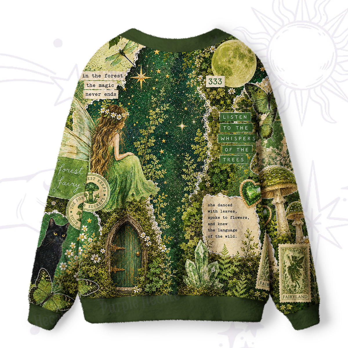 Purplehecate Forest Witch Who Listens to the Whispers of the Trees Ugly Cardigan Sweaters