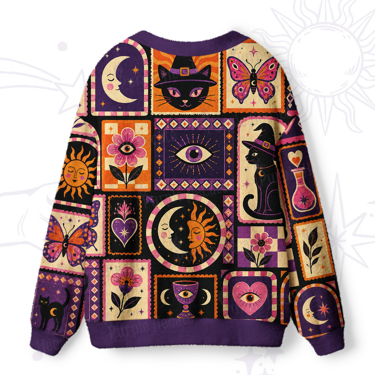 Purplehecate Spellbound Night Ugly Cardigan Sweaters
