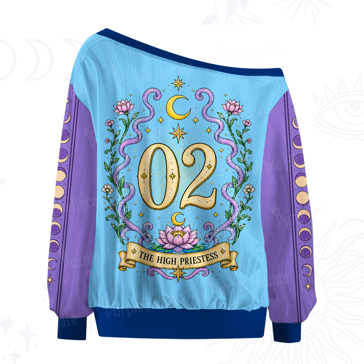 Purplehecate The High Priestess Tarot Card Off The Shoulder Graphic Jersey